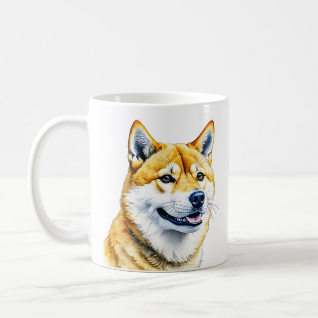 Cute Shia Inu Dog Breed  Coffee Mug (Left)