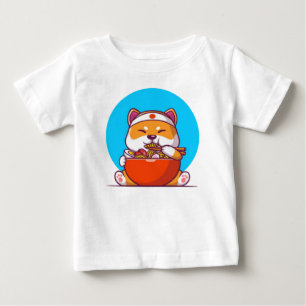 Cute Shiba Eating Ramen Noodle Cartoon-23054 Baby T-Shirt