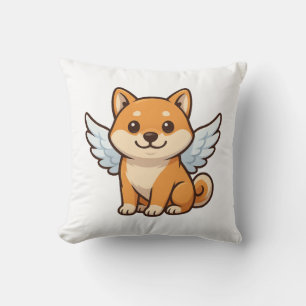 Cute Shiba Inu angel cartoon dog happiness Cushion