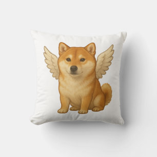 Cute Shiba Inu angel cartoon happy dog Cushion