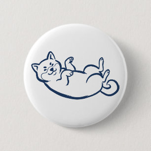 Cute Shiba Inu Belly Rubs Pin Button