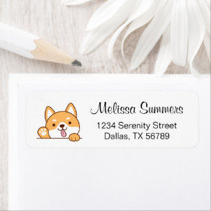 Cute Shiba Inu Corgi Dog Return Address Return Address Label