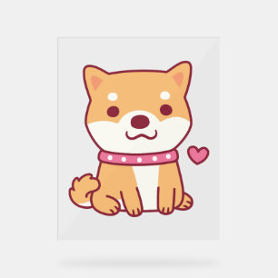 Cute Shiba Inu Dog Acrylic Sign