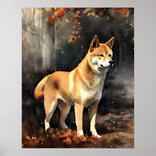 Cute Shiba Inu Dog Art Print Poster