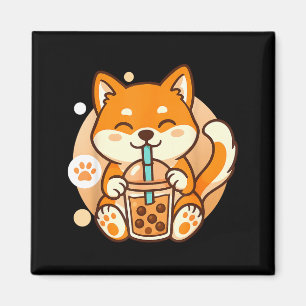 Cute Shiba Inu Dog Bubble Boba Tea Anime Kawaii Ne Magnet