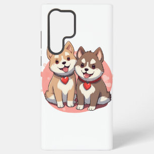 Cute Shiba Inu Dog Couple in Love Samsung Galaxy Case