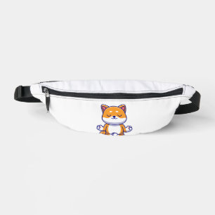 Cute shiba inu dog doing yoga meditation cartoon   bum bags