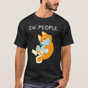 Cute Shiba Inu Dog Ew People Dog Wearing A Face Ma T-Shirt