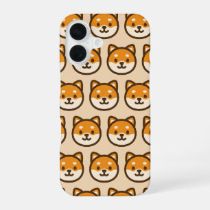 Cute Shiba Inu Dog Face iPhone 16 Case