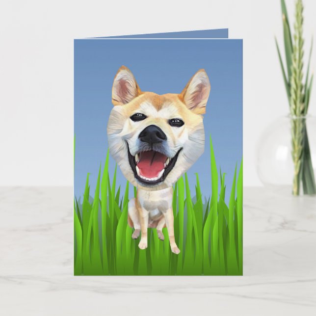 Cute Shiba Inu Dog Greeting Card (Front)