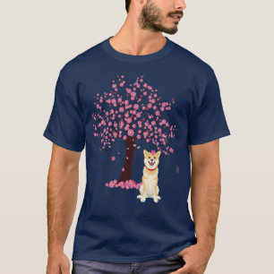 Cute Shiba Inu Dog Japanese Cherry Blossom Sakura T-Shirt