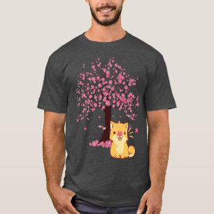 Cute Shiba Inu Dog Japanese Cherry Blossom Sakura T-Shirt