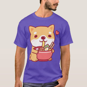 Cute Shiba Inu Dog Loves Eating Japanese Ramen Noo T-Shirt