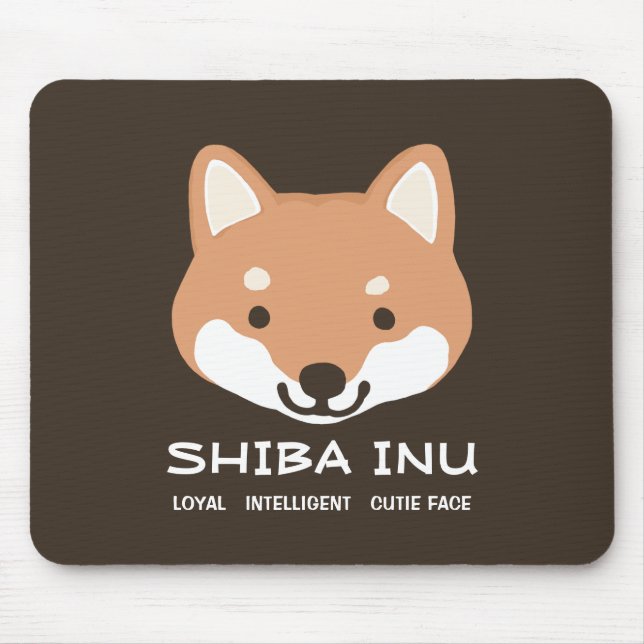 Cute Shiba Inu Dog | Loyal Intelligent Cutie Face Mouse Pad (Front)