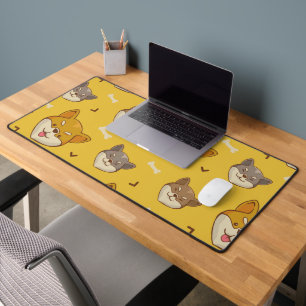 Cute Shiba Inu Dog Pattern Desk Mat