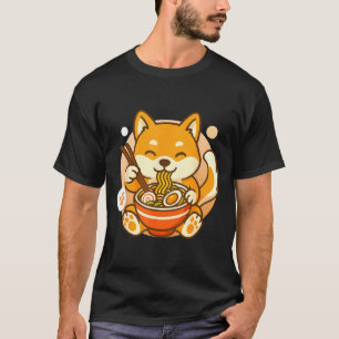 Cute Shiba Inu Dog Ramen Noodles Bowl Anime Kawaii T-Shirt
