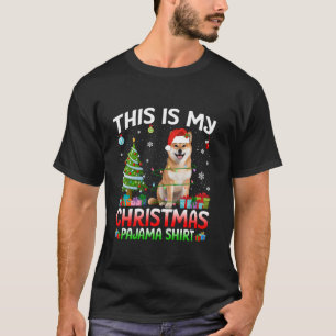Cute Shiba Inu Dog Santa Christmas Lights Dog Love T-Shirt
