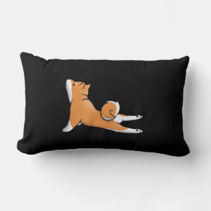 Cute shiba inu dog yoga pose birthday gift lumbar cushion