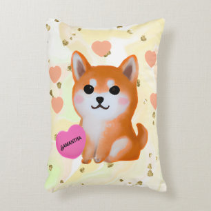 Cute Shiba Inu Hearts For Dog Lover Decorative Cushion