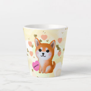 Cute Shiba Inu Hearts For Dog Lover Latte Mug