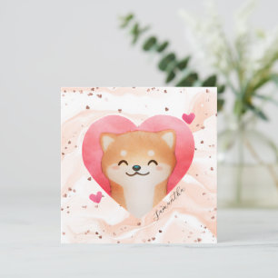 Cute Shiba Inu in a Heart