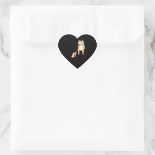 Cute shiba inu Nope dog funny design Heart Sticker