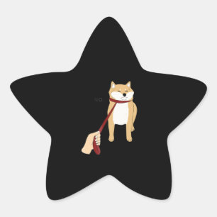 Cute shiba inu Nope dog funny design Star Sticker