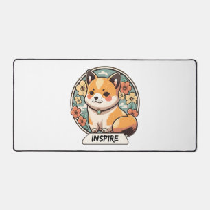 Cute Shiba Inu Pup Desk Mat
