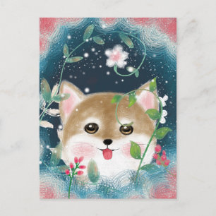 Cute Shiba Inu Pup Postcard