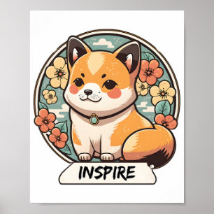 Cute Shiba Inu Pup  Poster