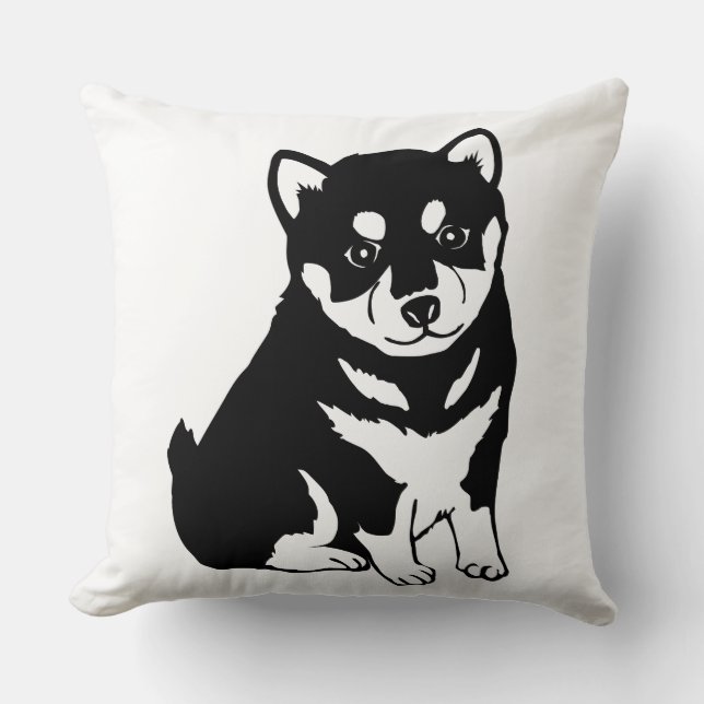 Cute Shiba Inu Puppy Art Cushion (Front)