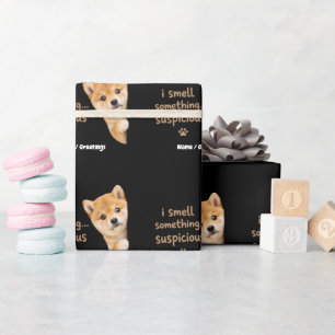 Cute Shiba Inu Puppy Funny Smell Quote Kawaii Dog Wrapping Paper