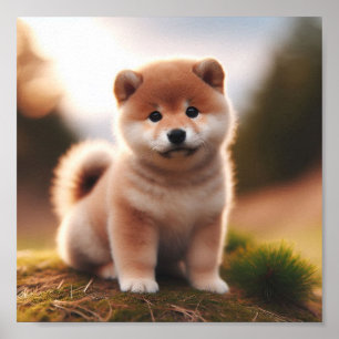 cute Shiba Inu puppy Poster