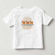 cute shiba inu walking in line t-shirt