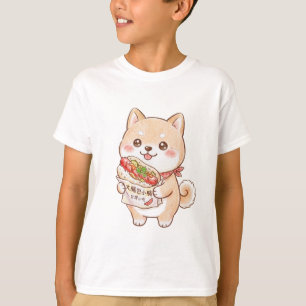 Cute Shiba Inu with Taiwan Sausage Wrap Kawaii N T-Shirt