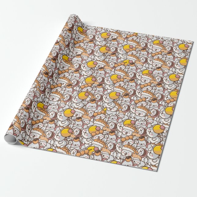 cute shiba wrapping paper (Unrolled)
