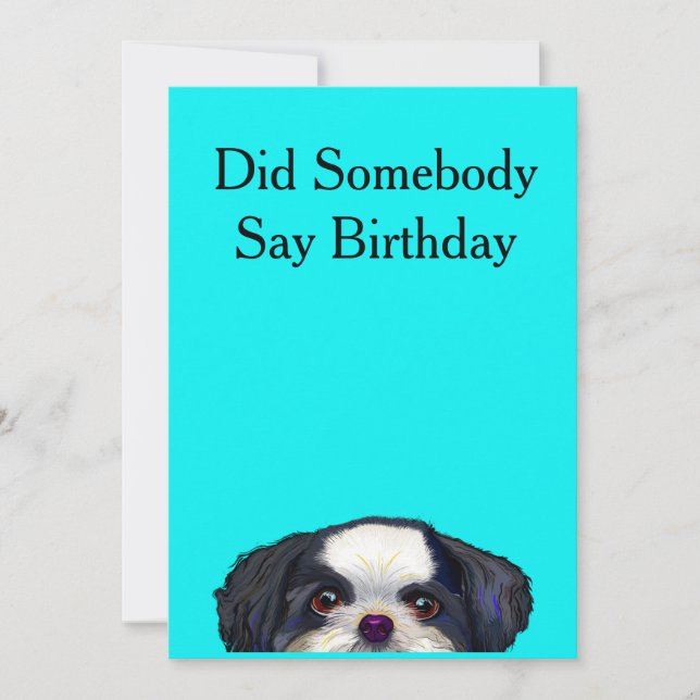 Cute Shih Tzu Dog Birthday Card (Front)