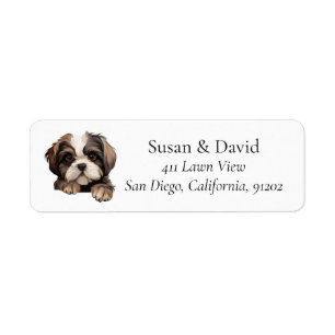 Cute Shih Tzu Dog Breed Pet Lovers Return Address Label