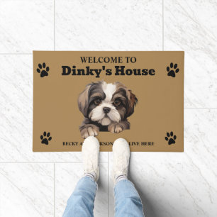 Cute Shih Tzu Dog Photo Doormat