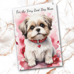 Cute Shih Tzu Dog You Make My Tail Wag Holiday Card