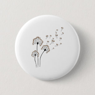 Cute Shih Tzu Flower Fly Dandelion Shirt Funny Dog 6 Cm Round Badge