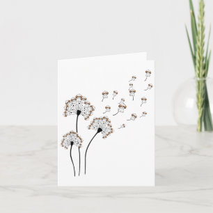 Cute Shih Tzu Flower Fly Dandelion Shirt Funny Dog Card