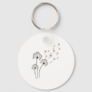 Cute Shih Tzu Flower Fly Dandelion Shirt Funny Dog Key Ring