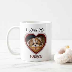 Cute shih tzu love Valentine heart photo Coffee Mug