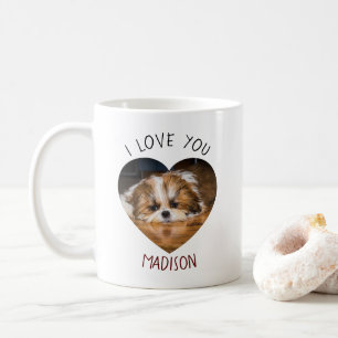 Cute shih tzu love Valentine heart photo Coffee Mug