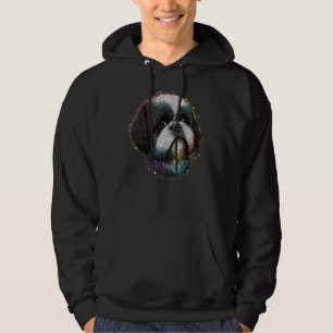 Cute Shih Tzu Lover Colourful Art Men Women Dog Mu Hoodie