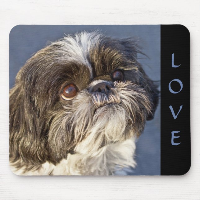 Cute Shih Tzu Lover Puppy Dog Mum Mouse Pad (Front)