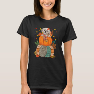 Cute Shih Tzu Pumpkinthanksgiving Autumn Dog T-Shirt