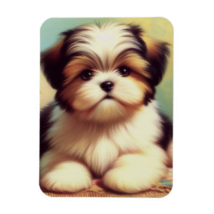 Cute Shih-Tzu Puppy Painting Magnet