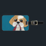 Cute Shih Tzu Puppy Personalizable Art Luggage Tag<br><div class="desc">Cute dog themed luggage tag featuring a painting by Lisa Marie Robinson on one side, and space for your name and address on the reverse. Artwork features a tan and white Shih Tzu puppy holding his lead in his mouth. Copyright © Lisa Marie Robinson All rights reserved. It is illegal...</div>